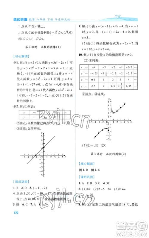 陕西师范大学出版总社2023绩优学案八年级数学下册华东师大版参考答案 陕西师范大学出版总社2023绩优学案八年级数学下册华东师大版参考答案