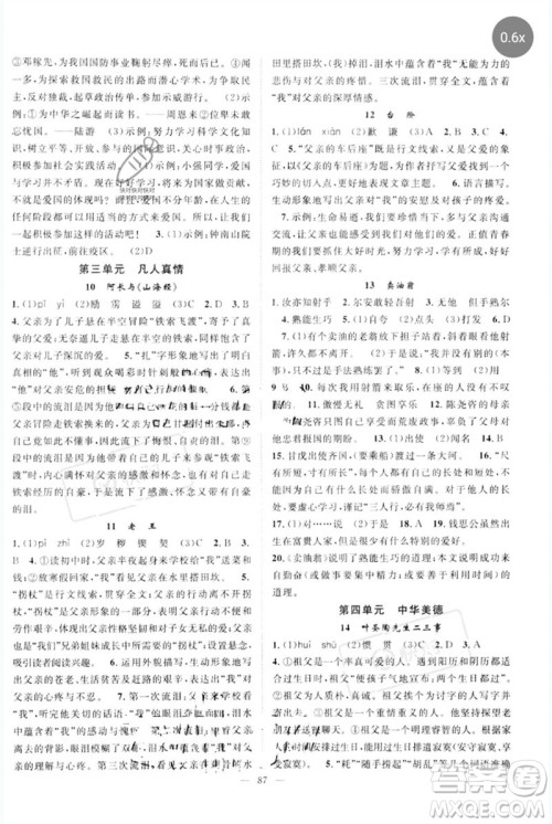 长江少年儿童出版社2023优质课堂导学案B自主作业七年级语文下册人教版参考答案 长江少年儿童出版社2023优质课堂导学案B自主作业七年级语文下册人教版参考答案