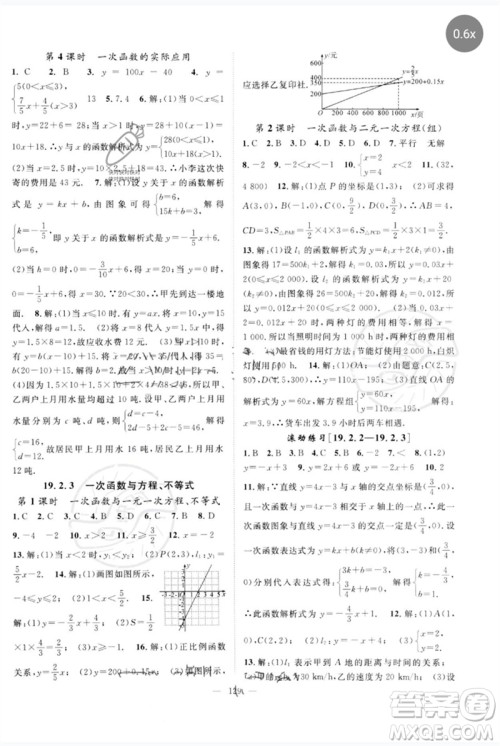 长江少年儿童出版社2023优质课堂导学案B自主作业八年级数学下册人教版参考答案