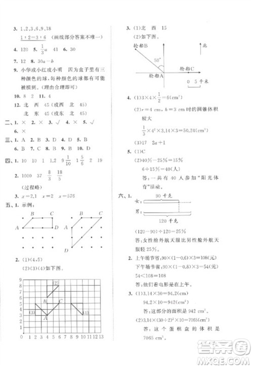 首都师范大学出版社2023年53小升初总复习考前讲练测六年级数学全册人教版参考答案 首都师范大学出版社2023年53小升初总复习考前讲练测六年级数学全册人教版参考答案