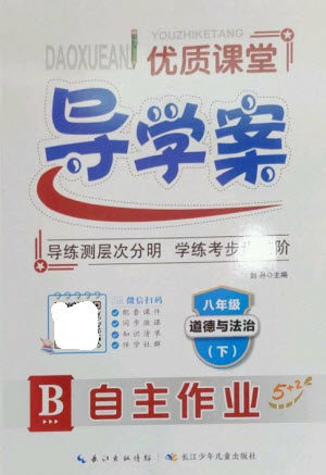 长江少年儿童出版社2023优质课堂导学案B自主作业八年级道德与法治下册人教版参考答案
