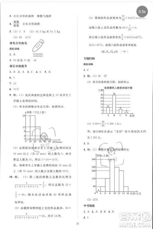 人民教育出版社2023同步轻松练习七年级数学下册人教版参考答案