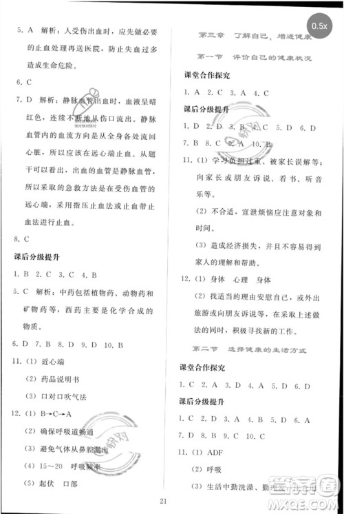 人民教育出版社2023同步轻松练习八年级生物下册人教版参考答案 人民教育出版社2023同步轻松练习八年级生物下册人教版参考答案