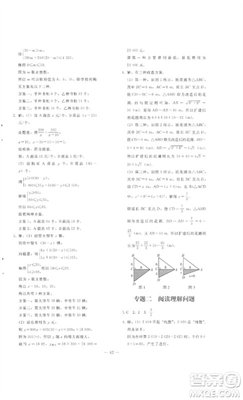 人民教育出版社2023同步轻松练习九年级数学总复习人教版参考答案