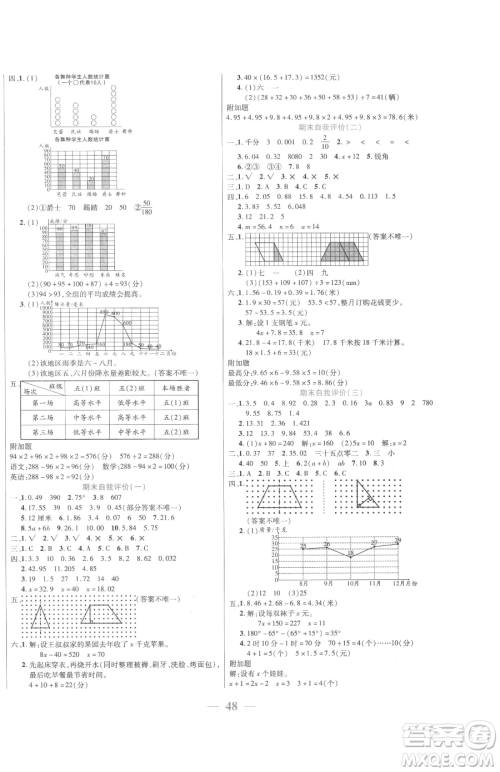 阳光出版社2023激活思维智能训练四年级下册数学北师大版参考答案