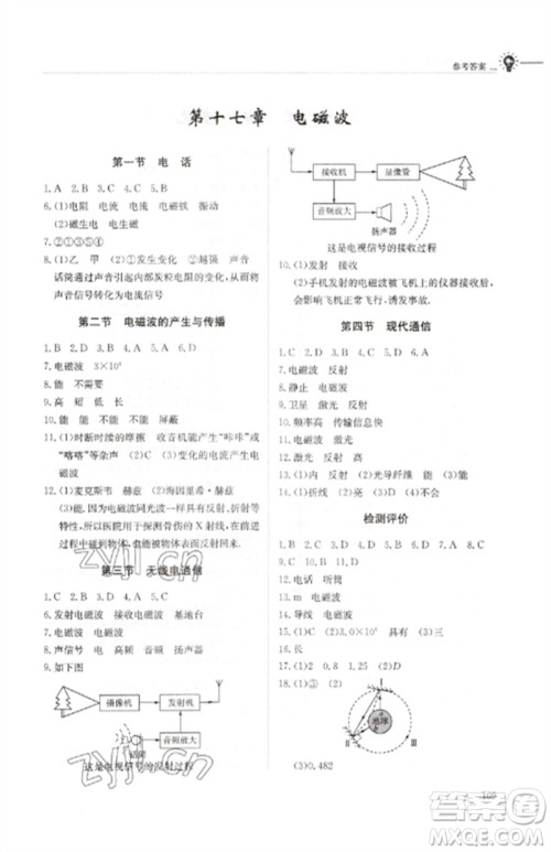明天出版社2023初中同步练习册九年级物理下册鲁科版五四制参考答案 明天出版社2023初中同步练习册九年级物理下册鲁科版五四制参考答案