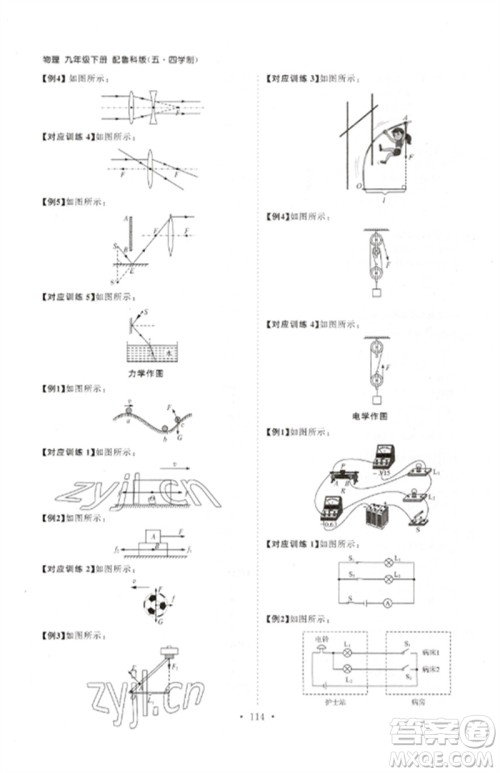 山东人民出版社2023初中同步练习册九年级物理下册鲁科版五四制参考答案