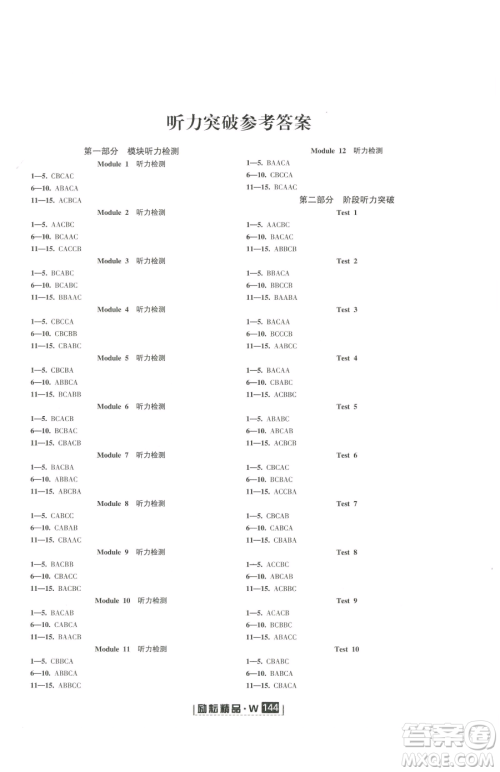 延边人民出版社2023励耘书业励耘新同步七年级下册英语外研版参考答案