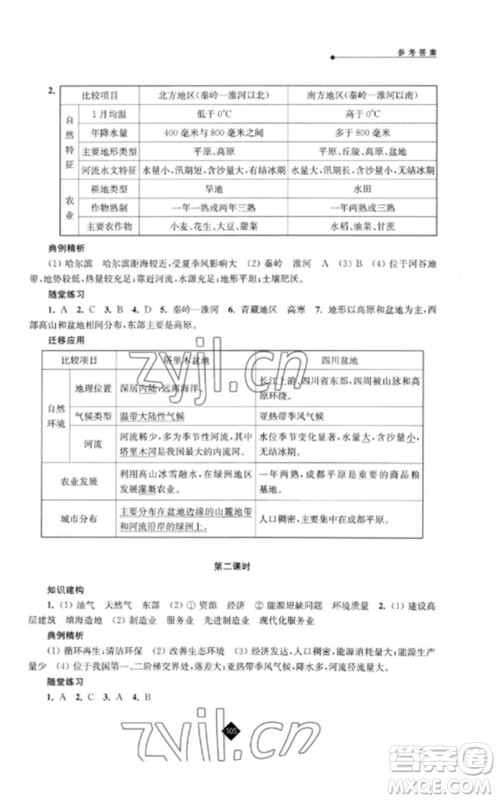 江苏人民出版社2023中考复习指南九年级地理通用版参考答案 江苏人民出版社2023中考复习指南九年级地理通用版参考答案