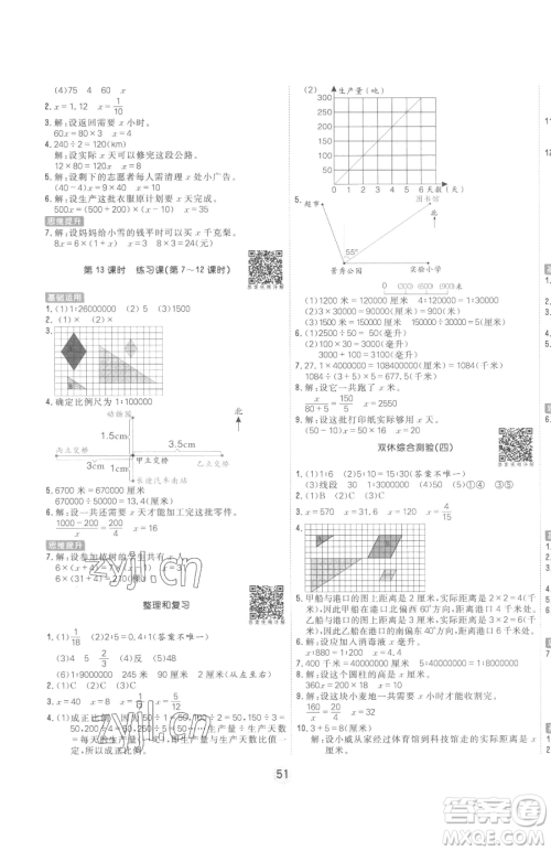 天津人民出版社2023核心课堂六年级下册数学人教版参考答案