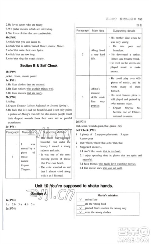 首都师范大学出版社2023年初中同步5年中考3年模拟九年级英语下册人教版河南专版参考答案 首都师范大学出版社2023年初中同步5年中考3年模拟九年级英语下册人教版河南专版参考答案