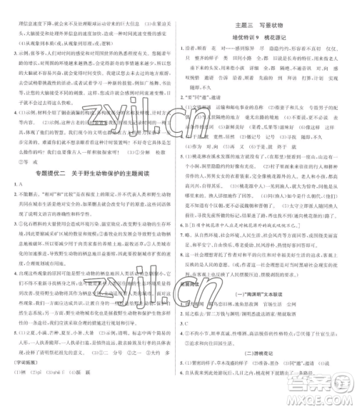 浙江人民出版社2023优+攻略八年级下册语文人教版参考答案