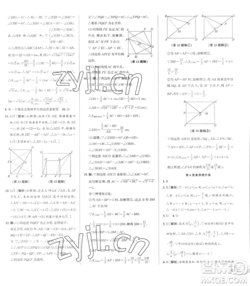 浙江人民出版社2023优+攻略八年级下册数学浙教版参考答案