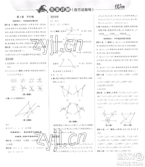 浙江人民出版社2023优+攻略七年级下册数学浙教版参考答案