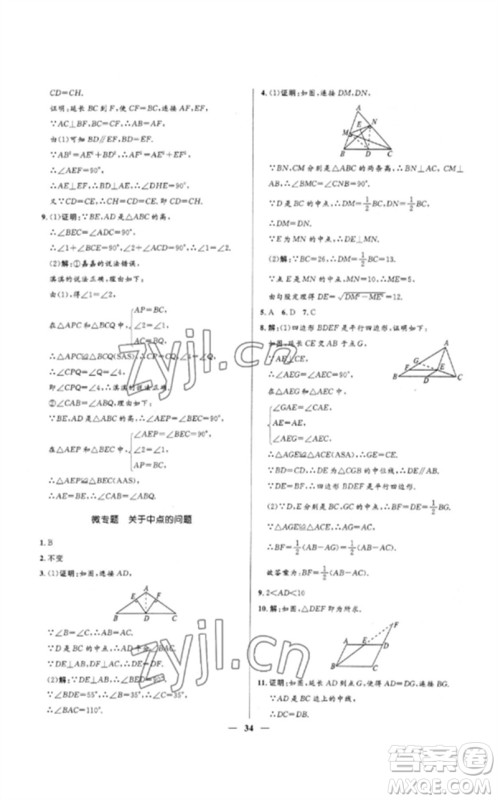 河北少年儿童出版社2023夺冠百分百中考冲刺九年级数学精练册通用版河北专版参考答案