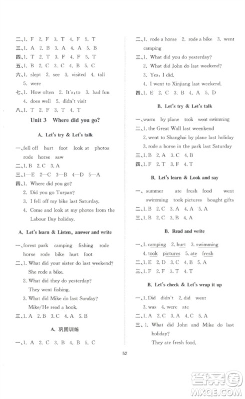 延边教育出版社2023高分突破创优100六年级英语下册人教PEP版参考答案 延边教育出版社2023高分突破创优100六年级英语下册人教PEP版参考答案