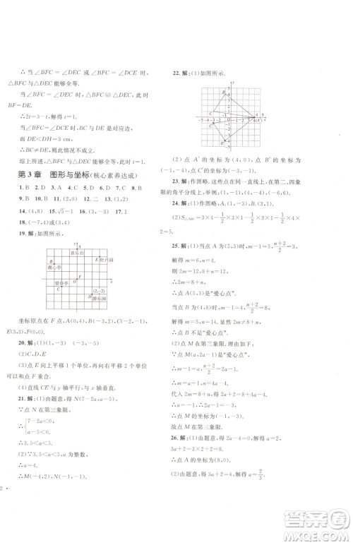 湖南教育出版社2023学科素养与能力提升八年级下册数学湘教版参考答案