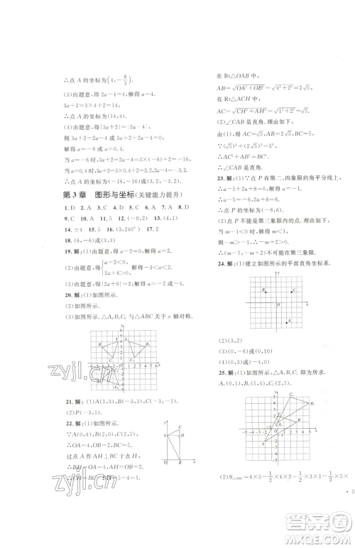 湖南教育出版社2023学科素养与能力提升八年级下册数学湘教版参考答案