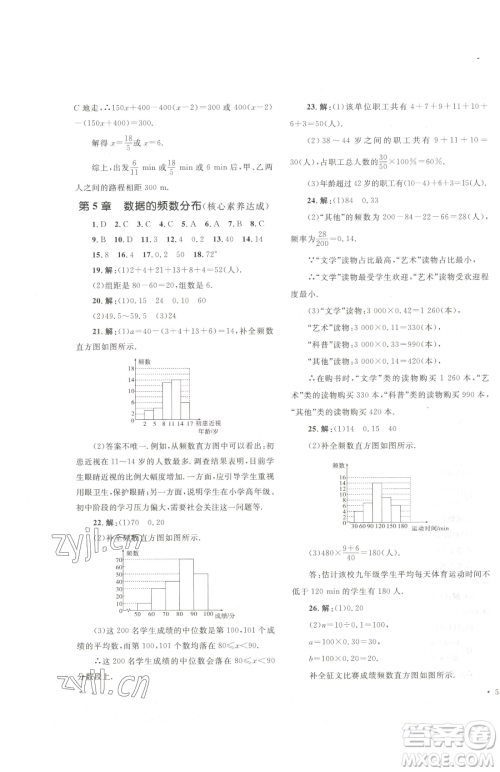 湖南教育出版社2023学科素养与能力提升八年级下册数学湘教版参考答案