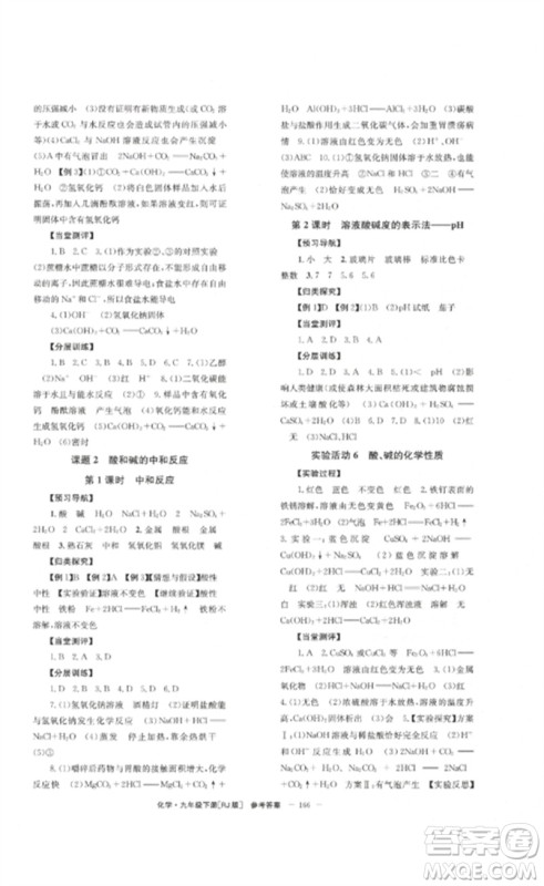 北京时代华文书局2023全效学习学业评价方案九年级化学下册人教版参考答案