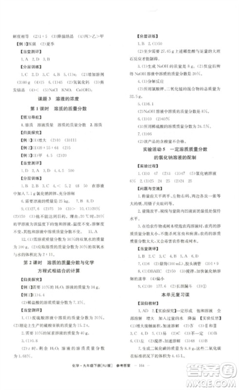 北京时代华文书局2023全效学习学业评价方案九年级化学下册人教版参考答案