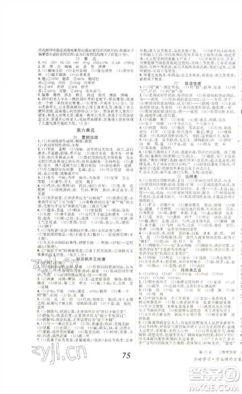 北京时代华文书局2023全效学习学业评价方案九年级语文下册人教版参考答案