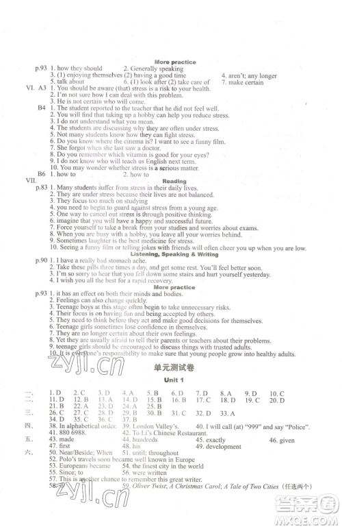 沈阳出版社2023终极学案九年级下册英语牛津深圳版参考答案