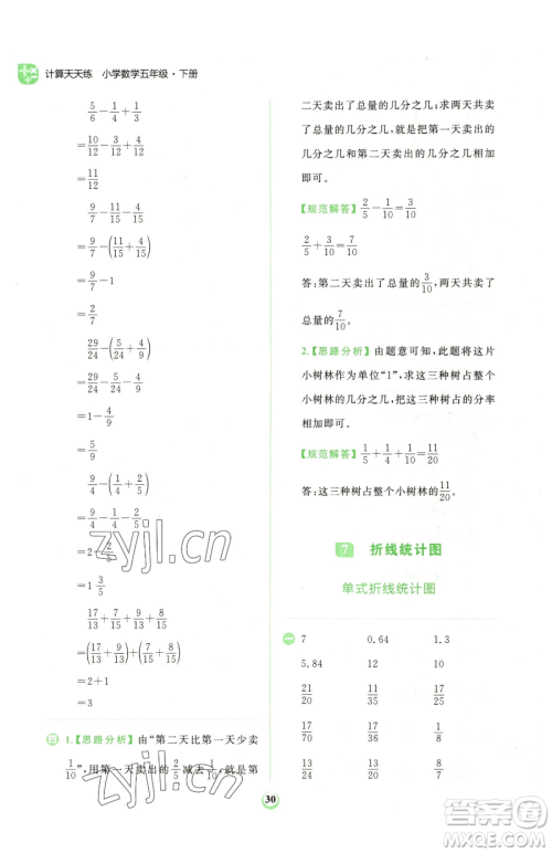 文化发展出版社2023金牛耳计算天天练五年级下册数学人教版参考答案