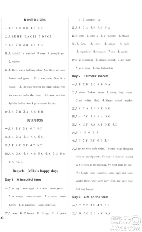 吉林人民出版社2023全科王同步课时练习六年级英语下册人教PEP版参考答案 吉林人民出版社2023全科王同步课时练习六年级英语下册人教PEP版参考答案