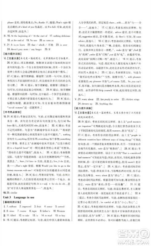 吉林人民出版社2023全科王同步课时练习九年级英语下册外研版参考答案