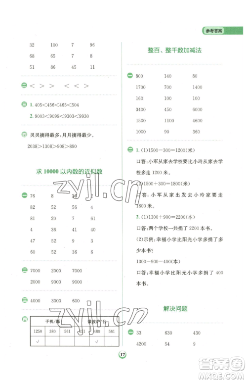 文化发展出版社2023金牛耳计算天天练二年级下册数学人教版参考答案