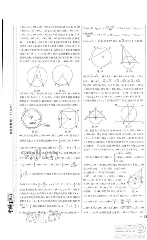 吉林人民出版社2023全科王同步课时练习九年级数学下册北师大版参考答案