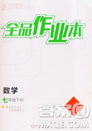 阳光出版社2023全品作业本七年级下册数学华师版参考答案 阳光出版社2023全品作业本七年级下册数学华师版参考答案
