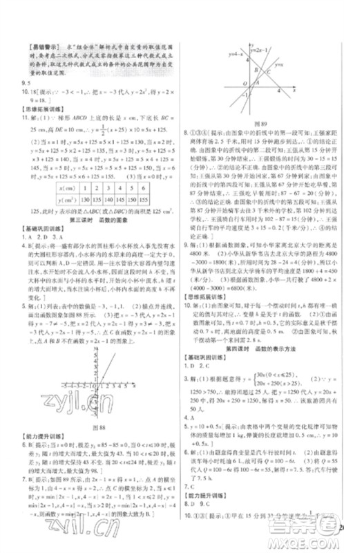吉林人民出版社2023全科王同步课时练习八年级数学下册人教版参考答案