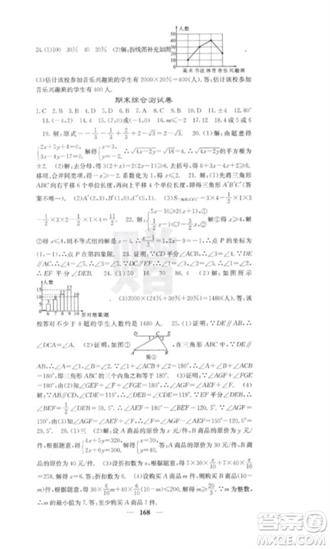 四川大学出版社2023课堂点睛七年级数学下册人教版参考答案