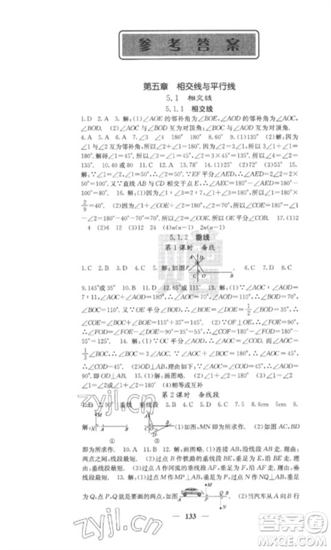 四川大学出版社2023课堂点睛七年级数学下册人教版安徽专版参考答案