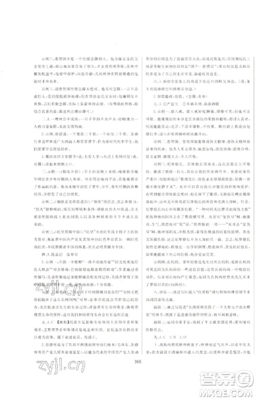 延边大学出版社2023中考先锋中考总复习九年级语文通用版参考答案 延边大学出版社2023中考先锋中考总复习九年级语文通用版参考答案