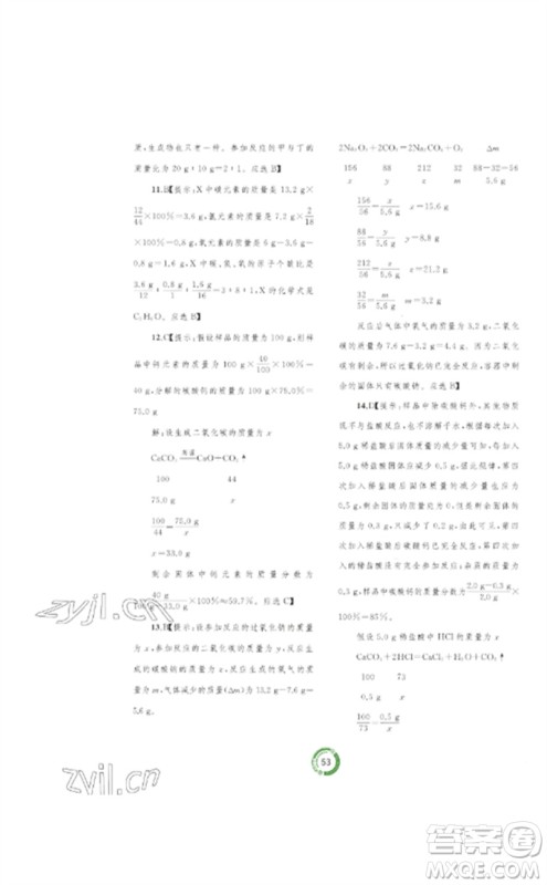 广西师范大学出版社2023中考先锋中考总复习配套测试卷九年级化学A版人教版参考答案 广西师范大学出版社2023中考先锋中考总复习配套测试卷九年级化学A版人教版参考答案