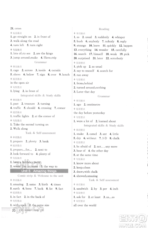 安徽教育出版社2023新编基础训练七年级下册英语译林版参考答案