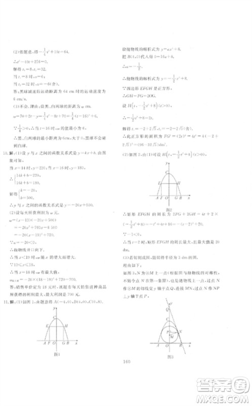 新疆文化出版社2023中考先锋初中总复习全程培优训练第一方案九年级数学通用版参考答案