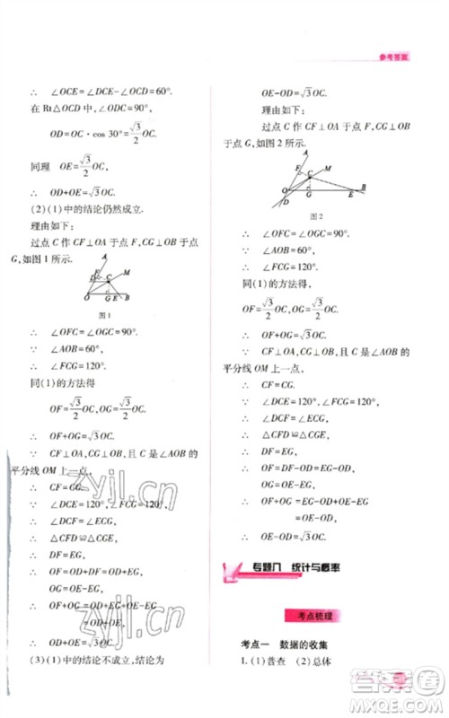 山西教育出版社2023中考复习指导与优化训练九年级数学通用版参考答案 山西教育出版社2023中考复习指导与优化训练九年级数学通用版参考答案