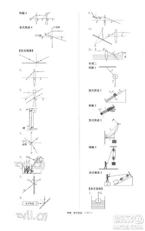湖南师范大学出版社2023全程夺冠中考突破九年级物理通用版参考答案 湖南师范大学出版社2023全程夺冠中考突破九年级物理通用版参考答案