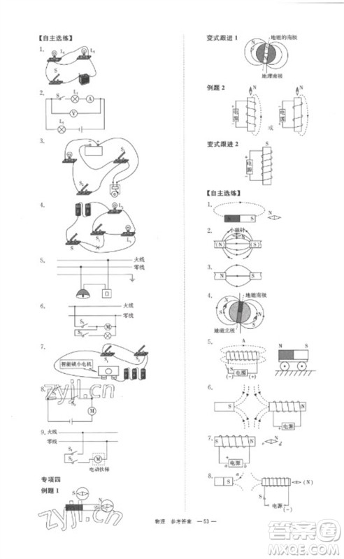 湖南师范大学出版社2023全程夺冠中考突破九年级物理通用版参考答案