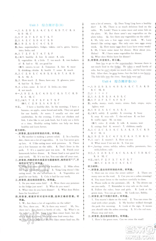 江西科学技术出版社2023夺冠金卷六年级下册英语译林版参考答案