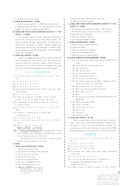 江西科学技术出版社2023夺冠金卷五年级下册英语译林版参考答案 江西科学技术出版社2023夺冠金卷五年级下册英语译林版参考答案