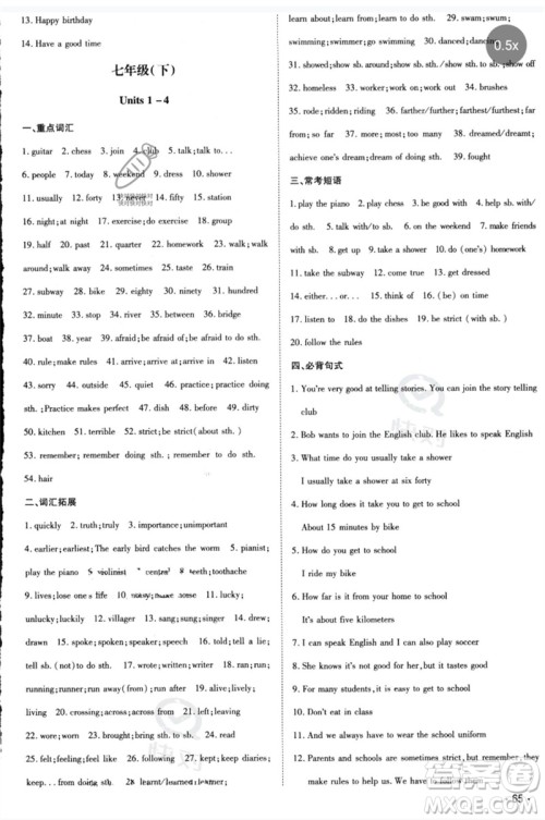 陕西人民教育出版社2023中考总复习导与练九年级英语精讲册人教版参考答案