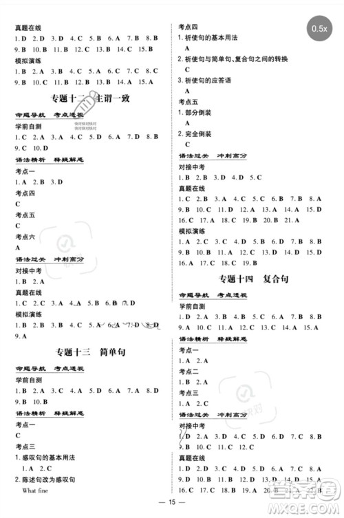 陕西人民教育出版社2023初中总复习导与练九年级英语通用版包头专版参考答案 陕西人民教育出版社2023初中总复习导与练九年级英语通用版包头专版参考答案