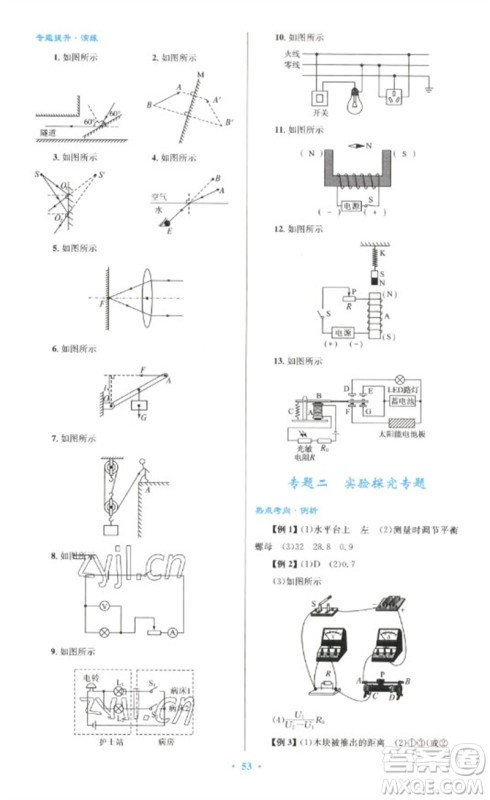 人民教育出版社2023初中总复习优化设计九年级物理人教版参考答案 人民教育出版社2023初中总复习优化设计九年级物理人教版参考答案