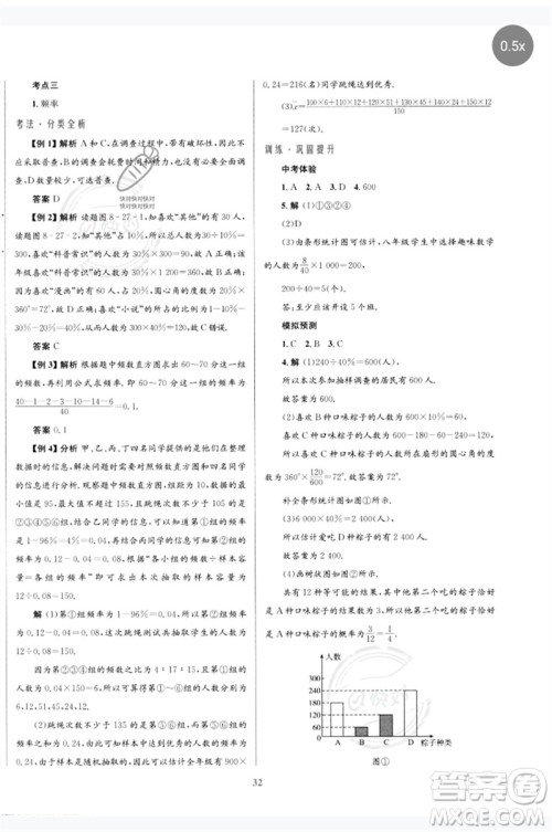 北京师范大学出版社2023初中总复习优化设计九年级数学北师大版参考答案