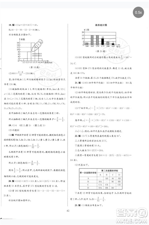 北京师范大学出版社2023初中总复习优化设计九年级数学北师大版参考答案